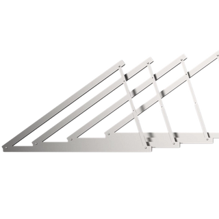 A tall, white rectangular device with blue and orange accents, designed for storing energy.