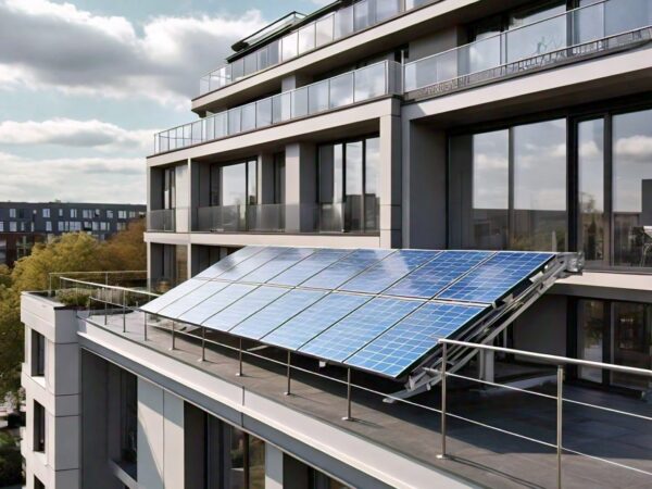 solar panels on the balcony with inverter