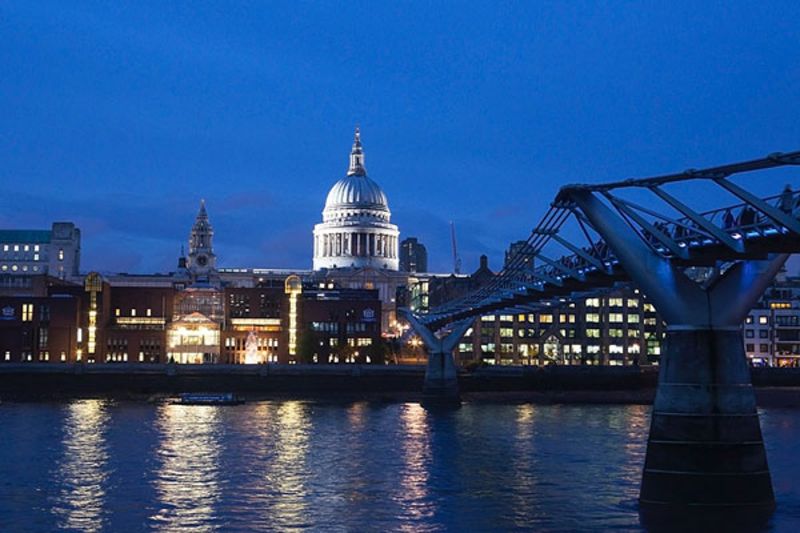 St Paul's Cathedral in London at night