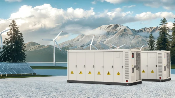Containerized energy storage system for utility-scale solar and wind power projects