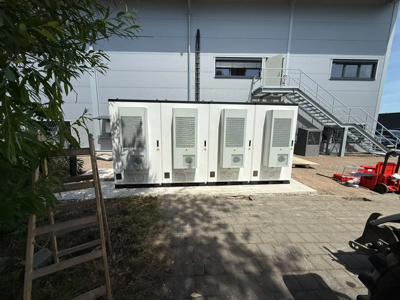 Rear view of the installed storage cabinets and their cooling units